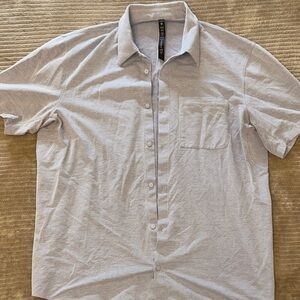 Mens Lululemon athletica Light blue Casual Button Down Shirt